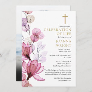 Invitación Foto del funeral cristiano conmemorativo de florac