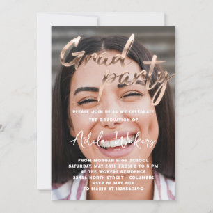 Invitación Foto del Grad de la fiesta de graduación de descar