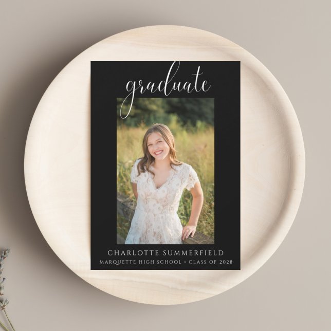 Invitación Foto del guión Partido de Graduación Blanco Negro (Subido por el creador)