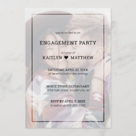Invitación Foto del partido de compromiso Minimalista BlackTy