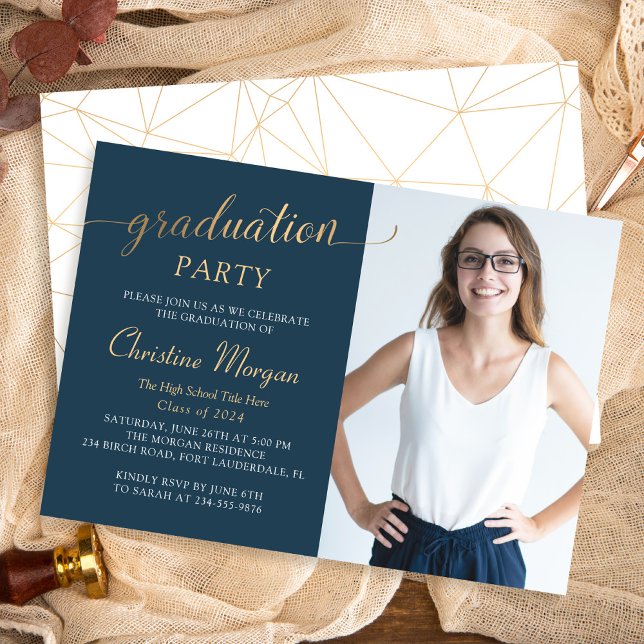 Invitación Foto del partido de graduación azul de la Marina G (Subido por el creador)