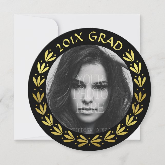 Invitación Foto del partido de graduación de 2023 | Wreath de (Anverso)