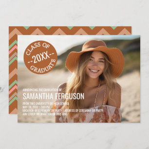 Invitación Foto del partido de graduación de Chevrons blancos