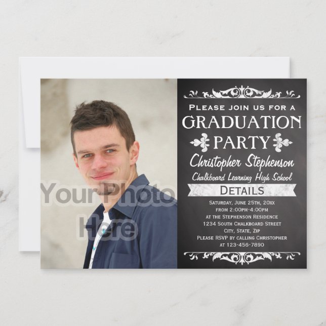 Invitación Foto del partido de graduación de Personalizado de (Anverso)