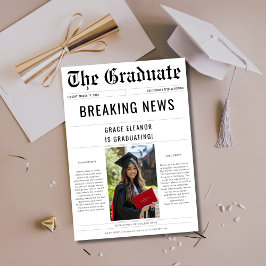 Invitación Foto del periódico Breaking News Graduation 2025