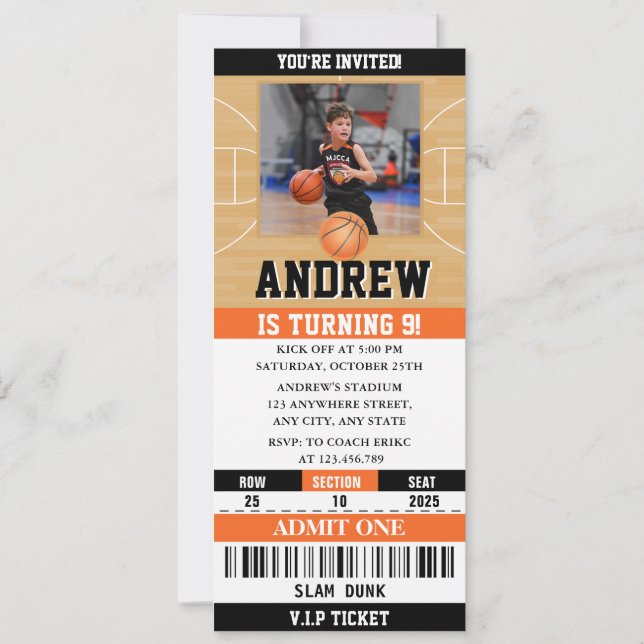 Invitación Foto del personalizado de entradas para el cumplea (Anverso)