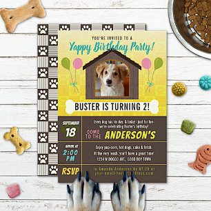 Invitación Foto del Personalizado de la Casa de Perros y de l