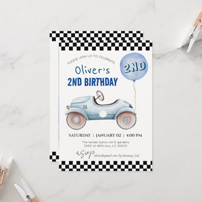 Invitación Foto del personalizado, de toda la edad, tema del  (Anverso/Reverso In Situ)