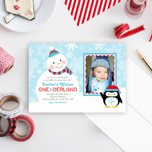 Invitación Foto del Pingüino Nacimiento de Invierno de ONEder