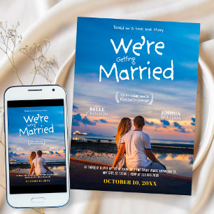 Invitación Foto del poster de cine Minimalista boda