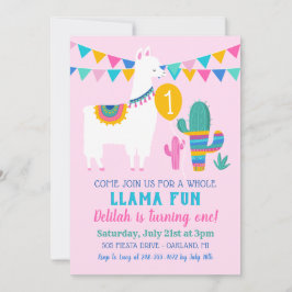 Invitación Foto del primer Chica del partido de cumpleaños de