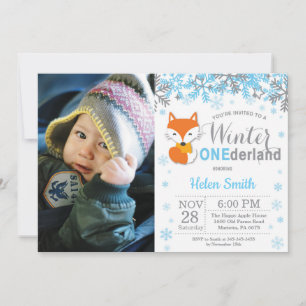 Invitación Foto del primer cumpleaños de Winter Onederland Fo