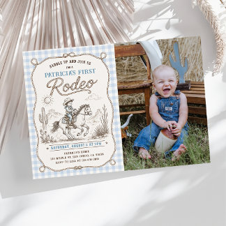 Invitación Foto del primer rodeo de vaquero occidental en su
