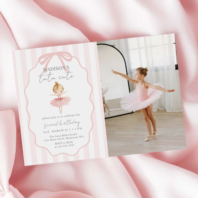 Invitación Foto del segundo cumpleaños de bailarina de niñas  (Subido por el creador)