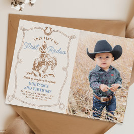 Invitación Foto del segundo cumpleaños de Western Rodeo