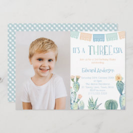 Invitación Foto del tercer Fiesta de cumpleaños Fiesta de tre