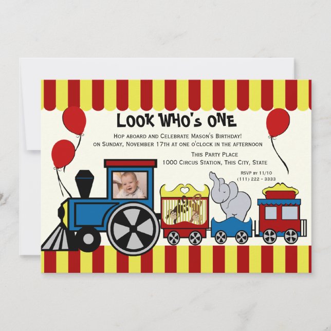 Invitación Foto del tren Circus (Anverso)