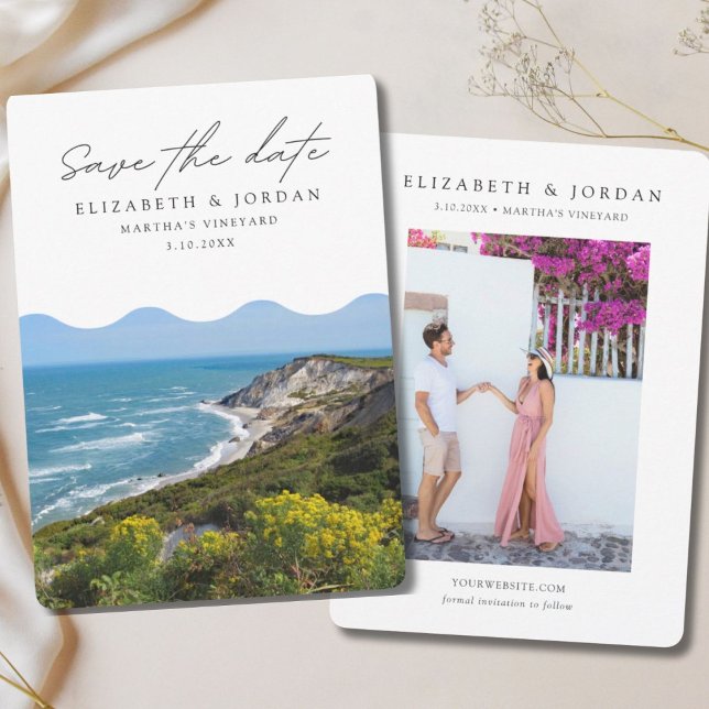 Invitación Foto del viñedo de Martha Salva al Boda de citas (Martha's Vineyard Photo Save the Date Wedding Invitation
)