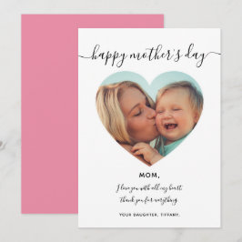 Invitación Foto dentro del marco del corazón Día de la Madre
