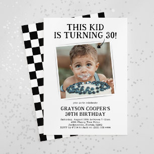 Invitación Foto Divertida Cumpleaños Adulto de Cualquier Edad