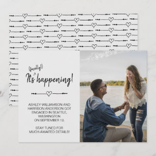 Invitación Foto divertida de compromiso moderno que finalment