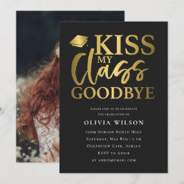 Invitación Foto divertida de la fiesta de graduación de tipog