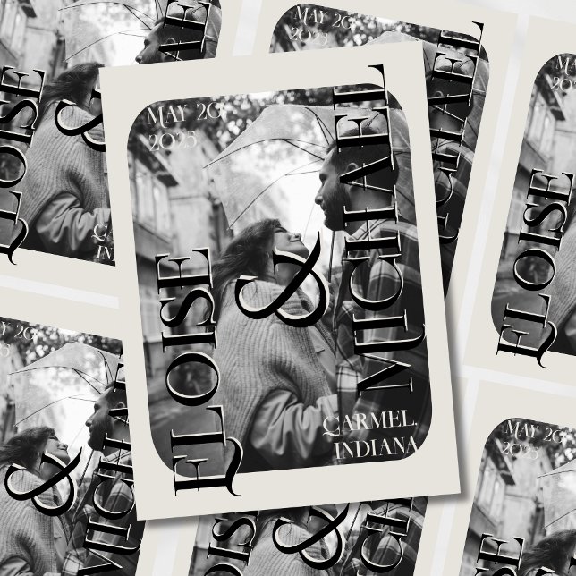 Invitación Foto dramática moderna Salven la fecha (Make a striking first impression with this Modern Dramatic Photo Save the Date.)