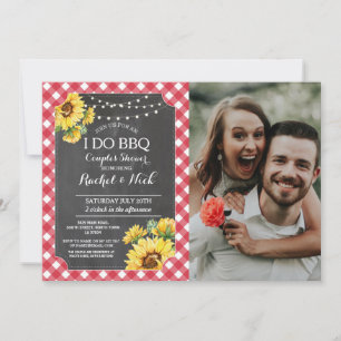 Invitación FOTO Ducha de parejas Hago barbacoa Girasol Rojo 