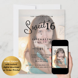Invitación FOTO DULCE 16 Aniversario del elegante presupuesto