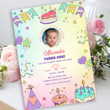 Foto dulce pastel de cumpleaños del bebé niño 1er