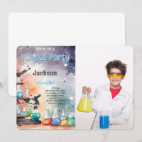 Foto editable de fiesta de cumpleaños de ciencia p