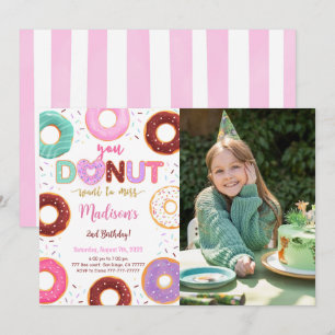 Invitación Foto editable de la fiesta de cumpleaños de Donut