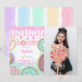 Invitación Foto editable de la fiesta de cumpleaños de Donut