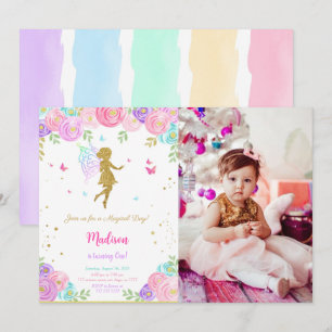 Invitación Foto editable de la fiesta de cumpleaños de pequeñ
