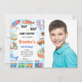 Invitación Foto editable de la fiesta de cumpleaños del trans