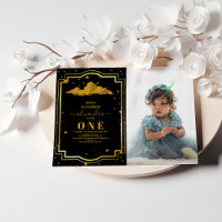 Foto Elegante Celestial de Oro Negro Primer Cumple