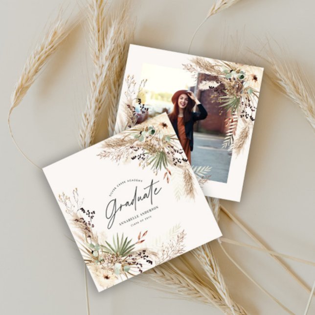 Invitación Foto elegante de Graduado a favor de pampas eucali (Subido por el creador)
