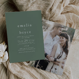 Invitación Foto EMELIA Boda Verde de la naturaleza de Woodlan