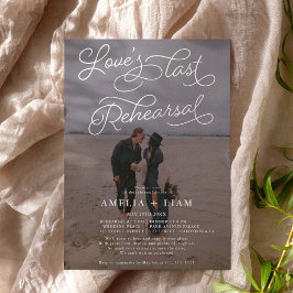 Invitación Foto en blanco negro Amor cena de ensayo