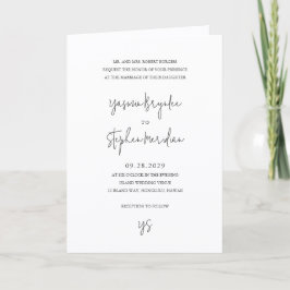 Invitación Foto en Blanco y Negro Chic Moderno de Boda