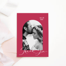 Invitación Foto en blanco y negro color magenta