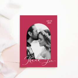 Invitación Foto en blanco y negro color magenta