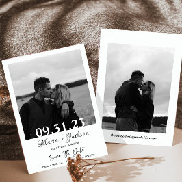 Invitación Foto en blanco y negro para salvar las fechas