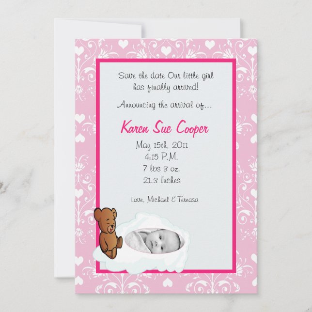 Invitación FOTO en círculo de Chicas las 5 horas, los 7 días  (Anverso)