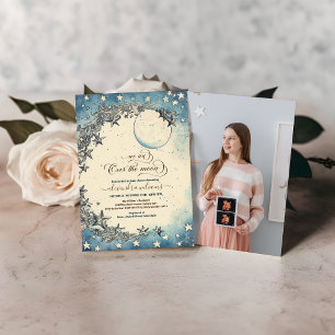 Invitación Foto en el Baby Shower de Dreamy Moon
