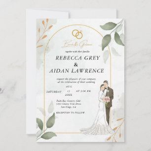 Invitación Foto en línea con matices Boda mínimo moderno