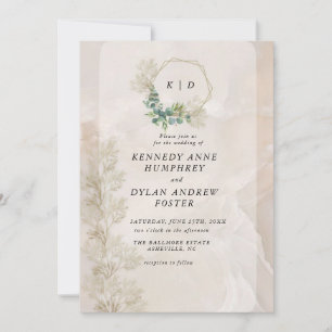 Invitación Foto en línea con matices Boda mínimo moderno