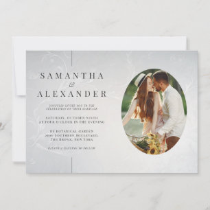 Invitación Foto en línea Moderno Elegante Boda de presupuesto