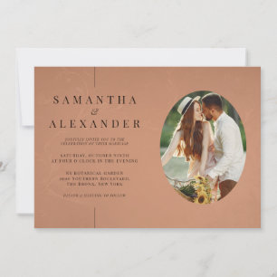 Invitación Foto en línea Terracota QR Código Boda de presupue