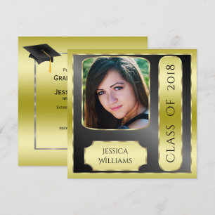 Invitación Foto enmarcada graduación doble cara